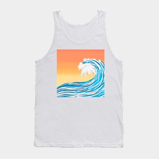 Ocean Wave Faded Sunset Tank Top